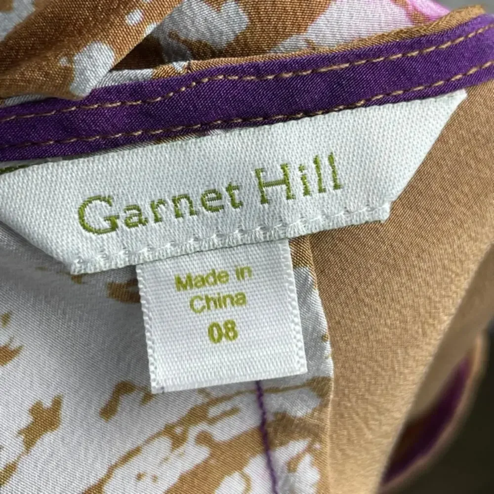 Garnet‎ Hill Silk Trapeze Dress 8 – Sleeveless Boho Handkerchief Hem - Picture 7 of 8